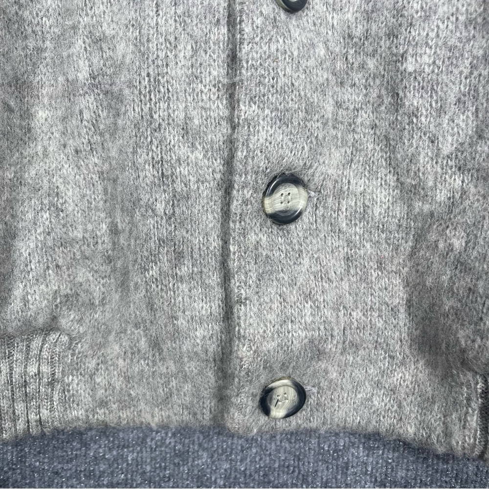 Hilda Ltd Men’s Large 100% Wool Gray Fair Isle‎ Button Down Grandpa Cardigan VTG - Picture 6 of 14